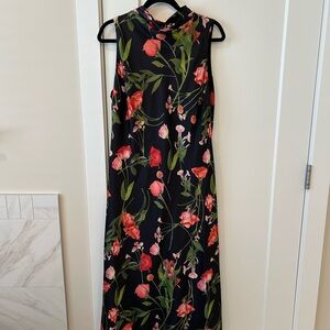 Ted Baker Black and Red Floral Maxi Dress